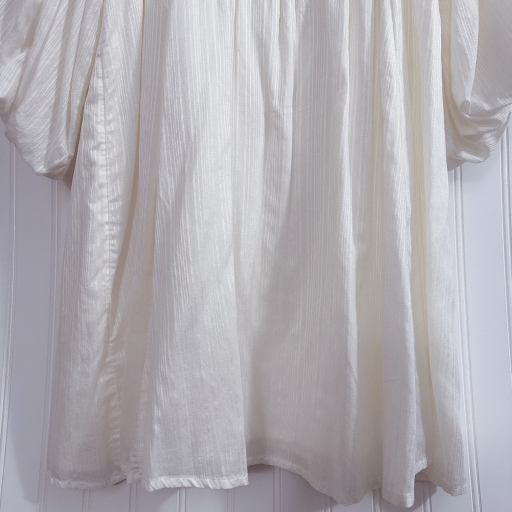 Anthropologie Viveka Embroidered Lace Puff Sleeve Mini Dress In Ivory White NWT - Picture 9 of 13